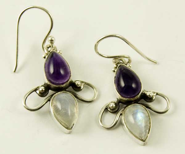 Silver Earring Double Tear