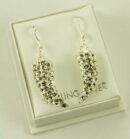 Silver Earring Horn CZ L30mm