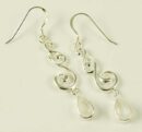 Silver Earring Swirl Labradorite