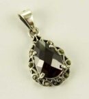 Silver Pendant Stone Red