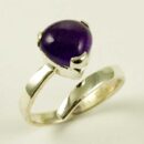 Silver Ring Amethyst Ball