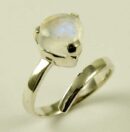 Silver Ring Moonstone Ball