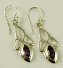 Silver Earring Stone Triquetra