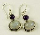 Silver Earring Oval Stone
