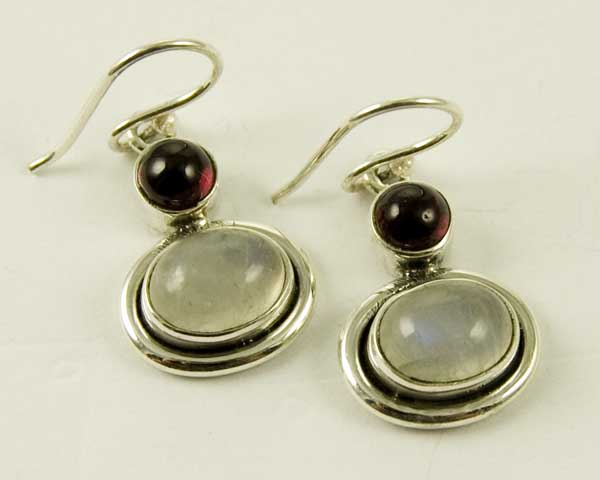 Silver Earring Oval Stone