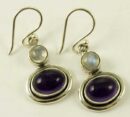 Silver Earring Oval Stone