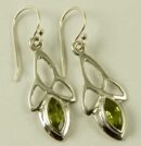 Silver Earring Stone Triquetra