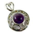 Silver Pendant Circle Stone