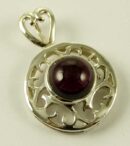 Silver Pendant Circle Stone