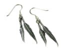 Earring Silver Double Feathers