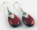 Earring Silver Drop Coral