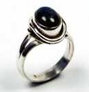 Ring Silver Oval Plain Labradorite