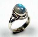 Ring Silver Oval Plain Moonstone