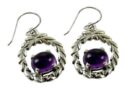 Silver Earring Stone Wreath