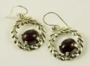 Silver Earring Stone Leaves