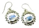 Silver Earring Stone Wreath