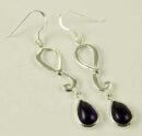 Silver Earring Fancy Drop Amethyst