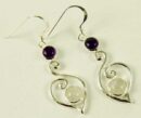 Silver Earring Heart Shape Labradorite