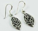 Earring Silver Celtic Leaf Cut