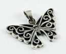Pendant Silver Butterfly Swirly Cut