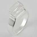 Silver Ring Clear Triple Stone