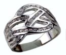 Ring Silver Cz Criss Cross
