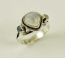 Ring Silver Triple Moonstone Stone