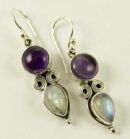 Silver Earring Double Stone