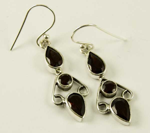 Silver Earring Double Drop L4c