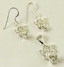 Pendant And Earrings Pink Set Assorted Colour Cz