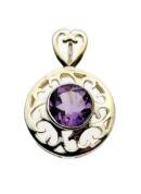 Silver Pendant Circle Stone