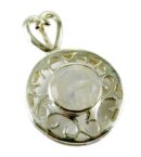 Silver Pendant Circle Stone