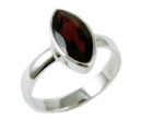 Silver Ring Garnet Tear Drop