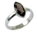 Silver Ring Smokey Quartz Tear Drop