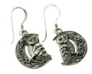 Silver Earring Owl On Moon Lisa Parker Licensed