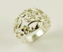 Ring Silver Flowers And Petals