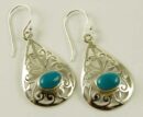Silver Earring Tear Drop L3.5c