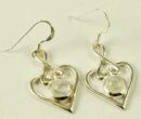 Silver Earring Heart Labradorite