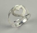 Ring Silver Glitter Heart