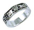 Ring Silver Band Claddagh W0.7