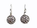 Earring Silver Stone Ball CZ