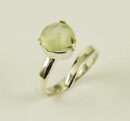 Ring Silver Peridot Cut Tear Drop Stone