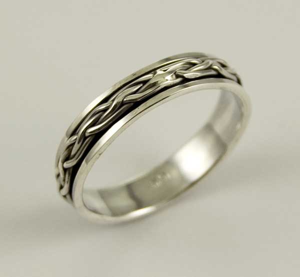 Ring Silver Spinner Slim Woven