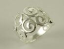 Ring Silver Circle Swirls W18mm