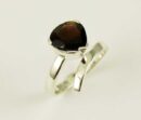 Ring Silver Garnet Cut Tear Drop Stone