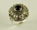 Ring Silver Onyx Circle 22mm