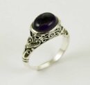 Ring Silver Oval Amethyst