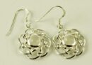 Silver Earring Circle Cut Labradorite