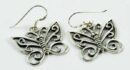 Earring Silver Butterfly Curly Wings