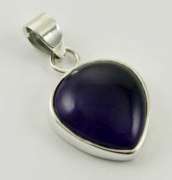 Pendant Silver Tear Drop Amethyst Cab